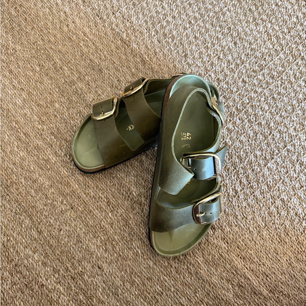 Olive Green Double Strap Birkenstock Sandals